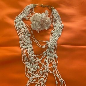 White bead necklace